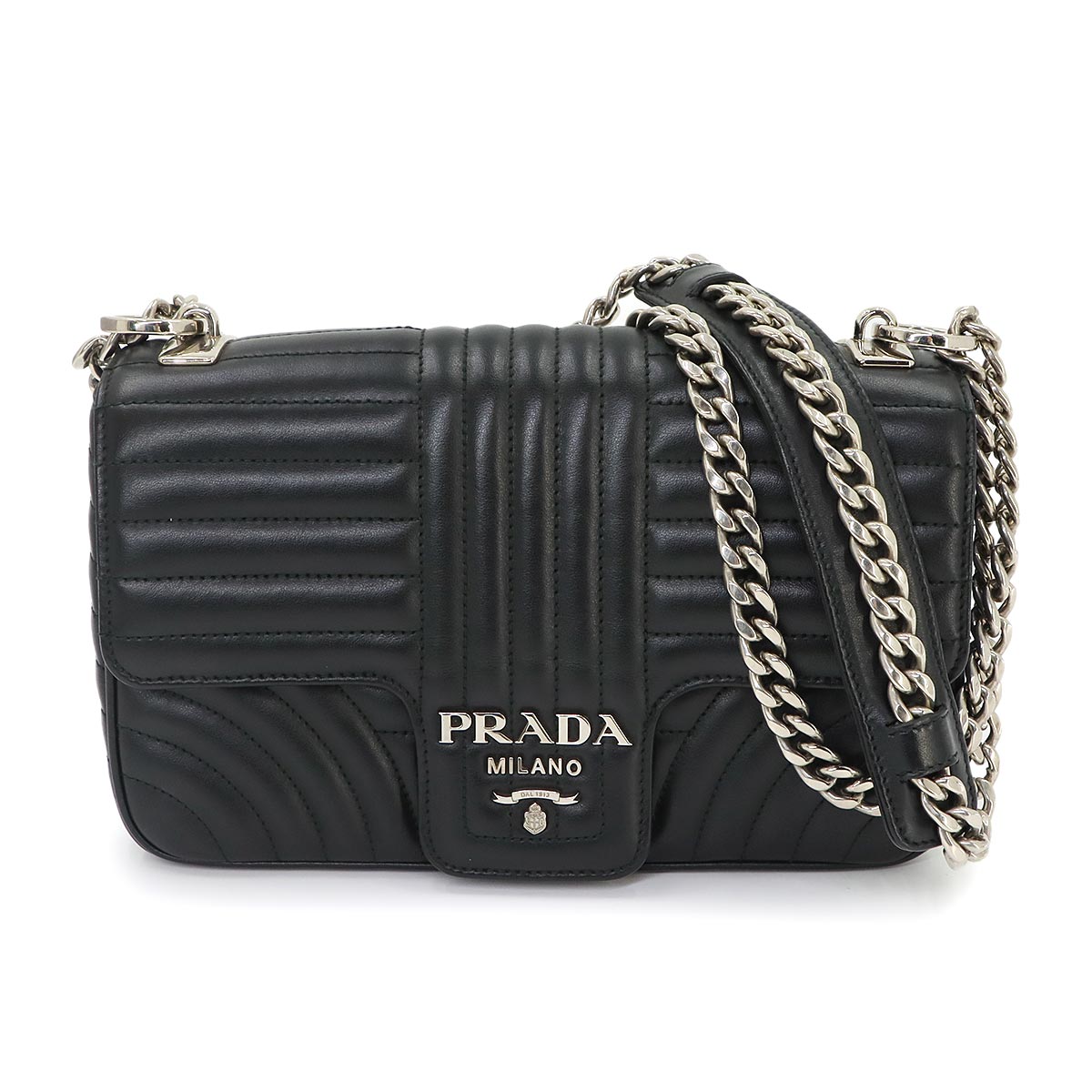 Diagramme Chain Shoulder Bag Leathear Black 1BD135 Purse