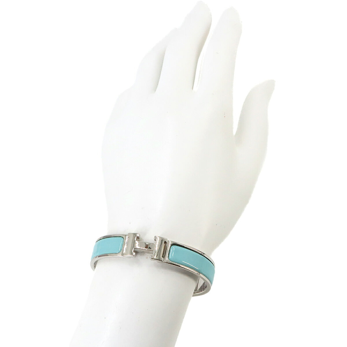 Clic H PM Bangle Silver Blue Accessory