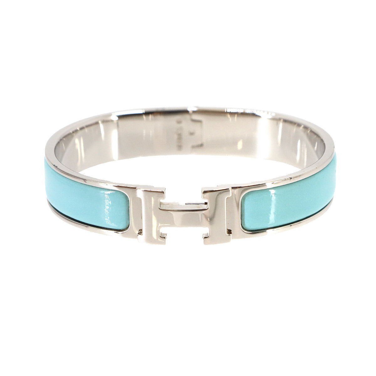 Clic H PM Bangle Silver Blue Accessory