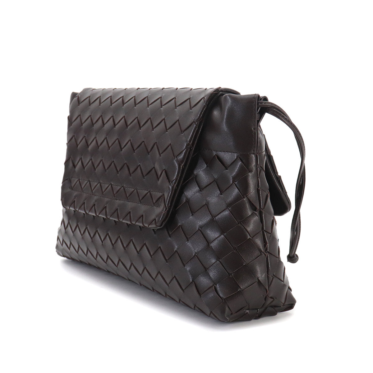 Intrecciato Giorno Shoulder Bag Leather Fondente