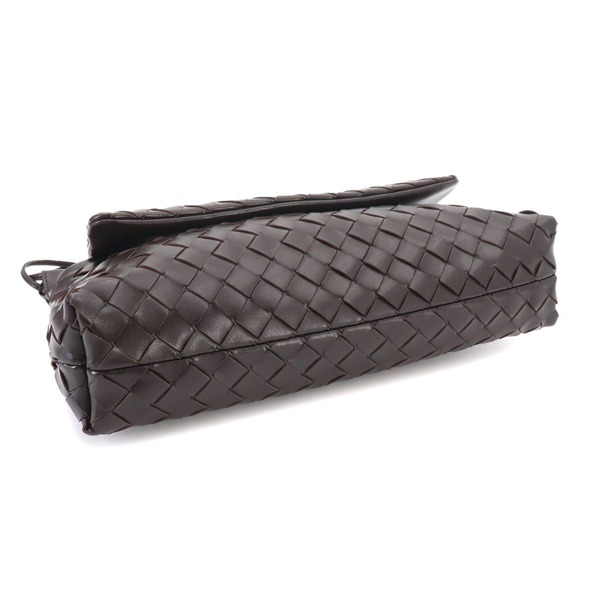 Intrecciato Giorno Shoulder Bag Leather Fondente