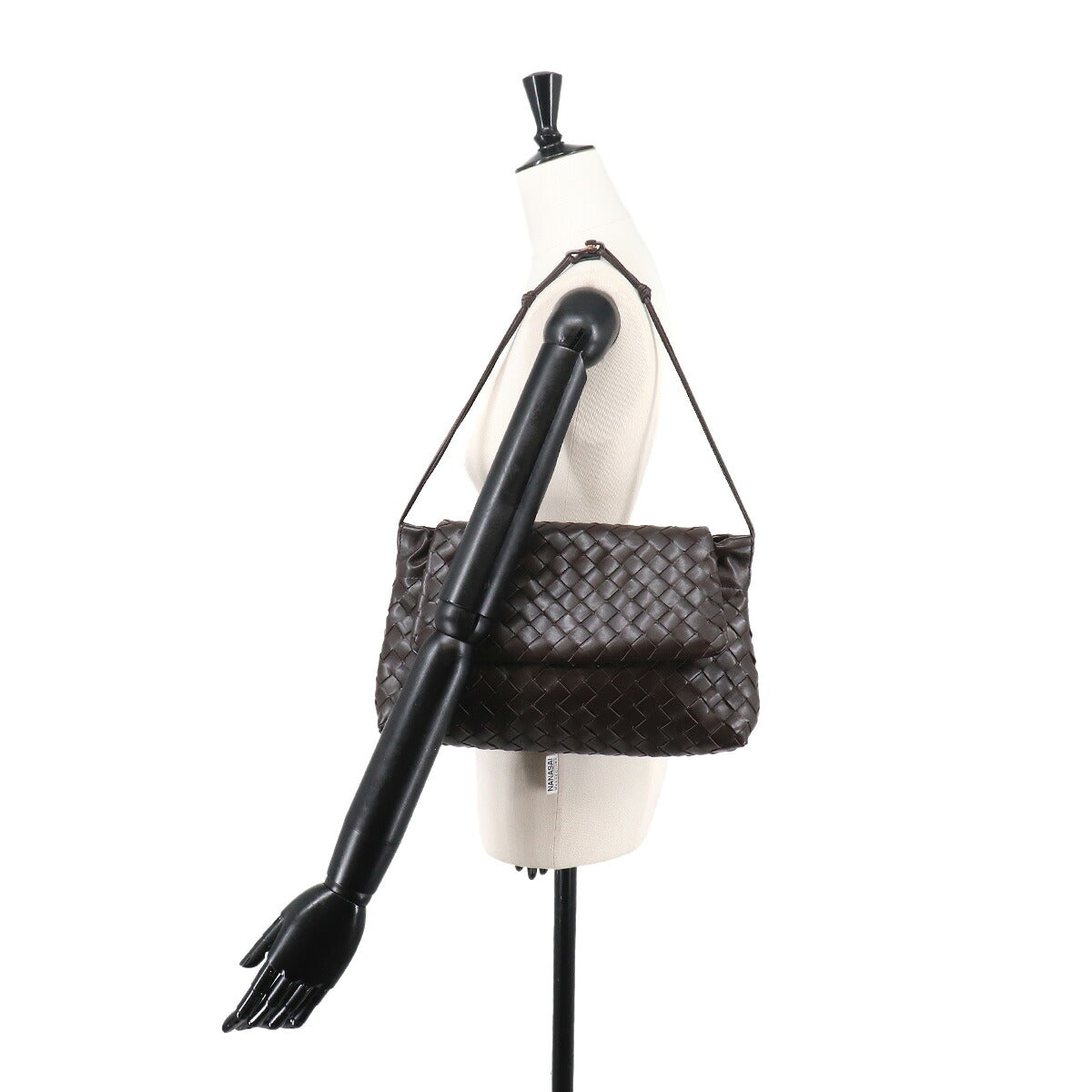 Intrecciato Giorno Shoulder Bag Leather Fondente