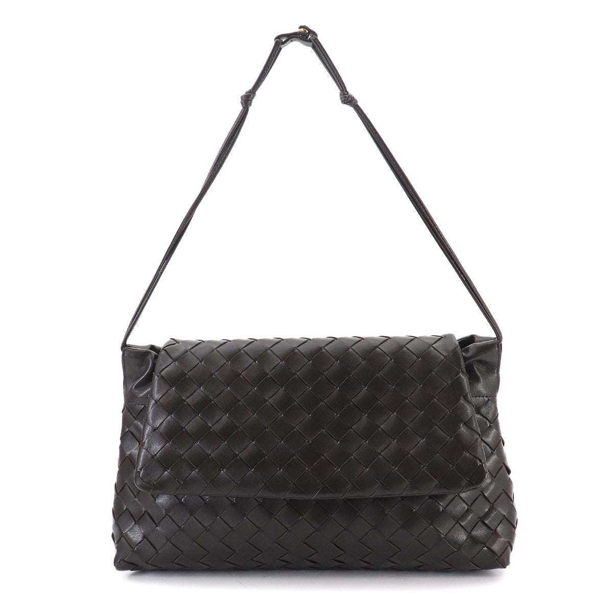 Intrecciato Giorno Shoulder Bag Leather Fondente
