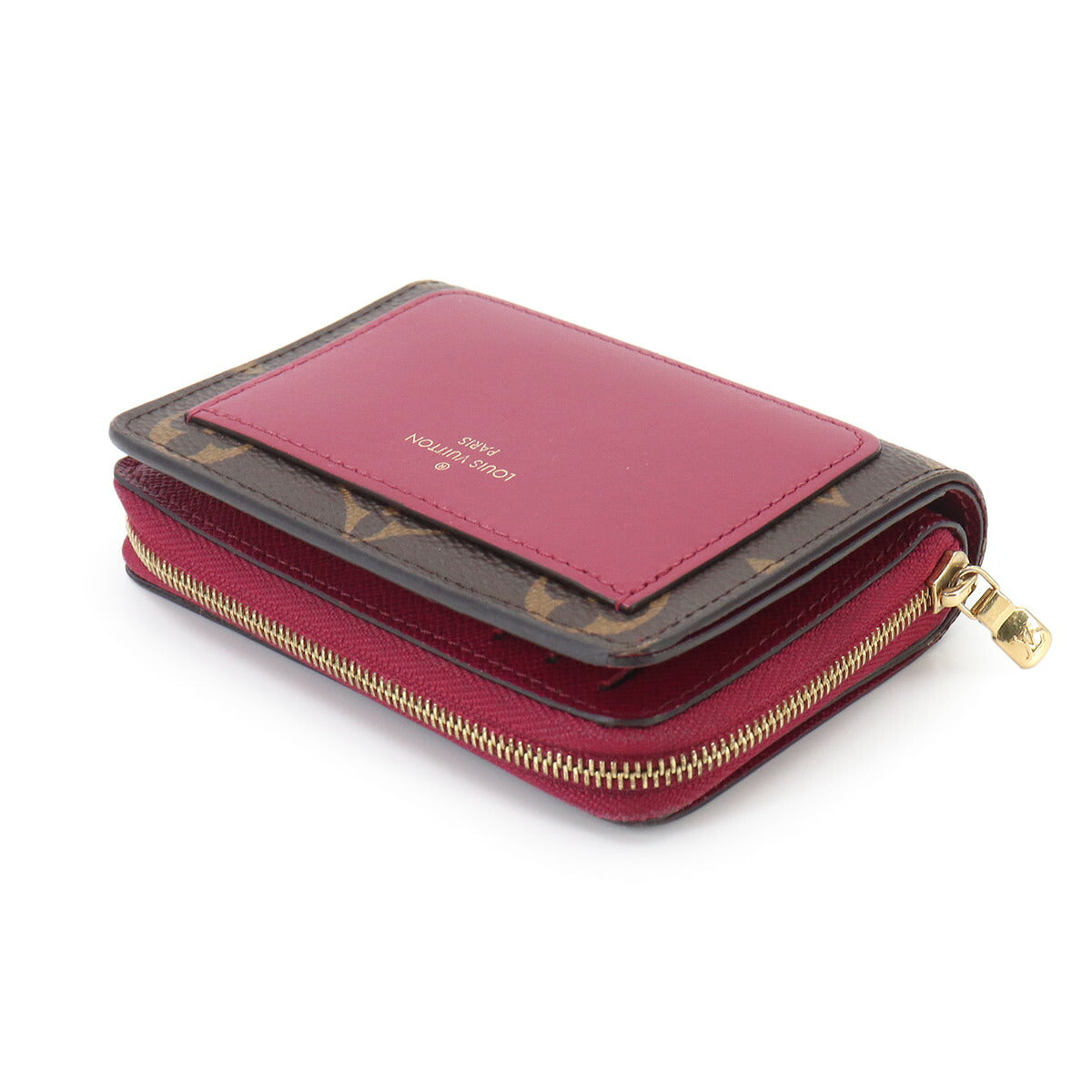 Monogram Lou Wallet Leather Brown Fuchsia M82377 Purse