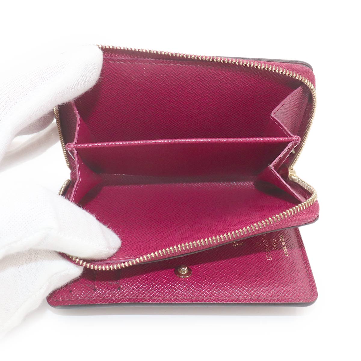 Monogram Lou Wallet Leather Brown Fuchsia M82377 Purse