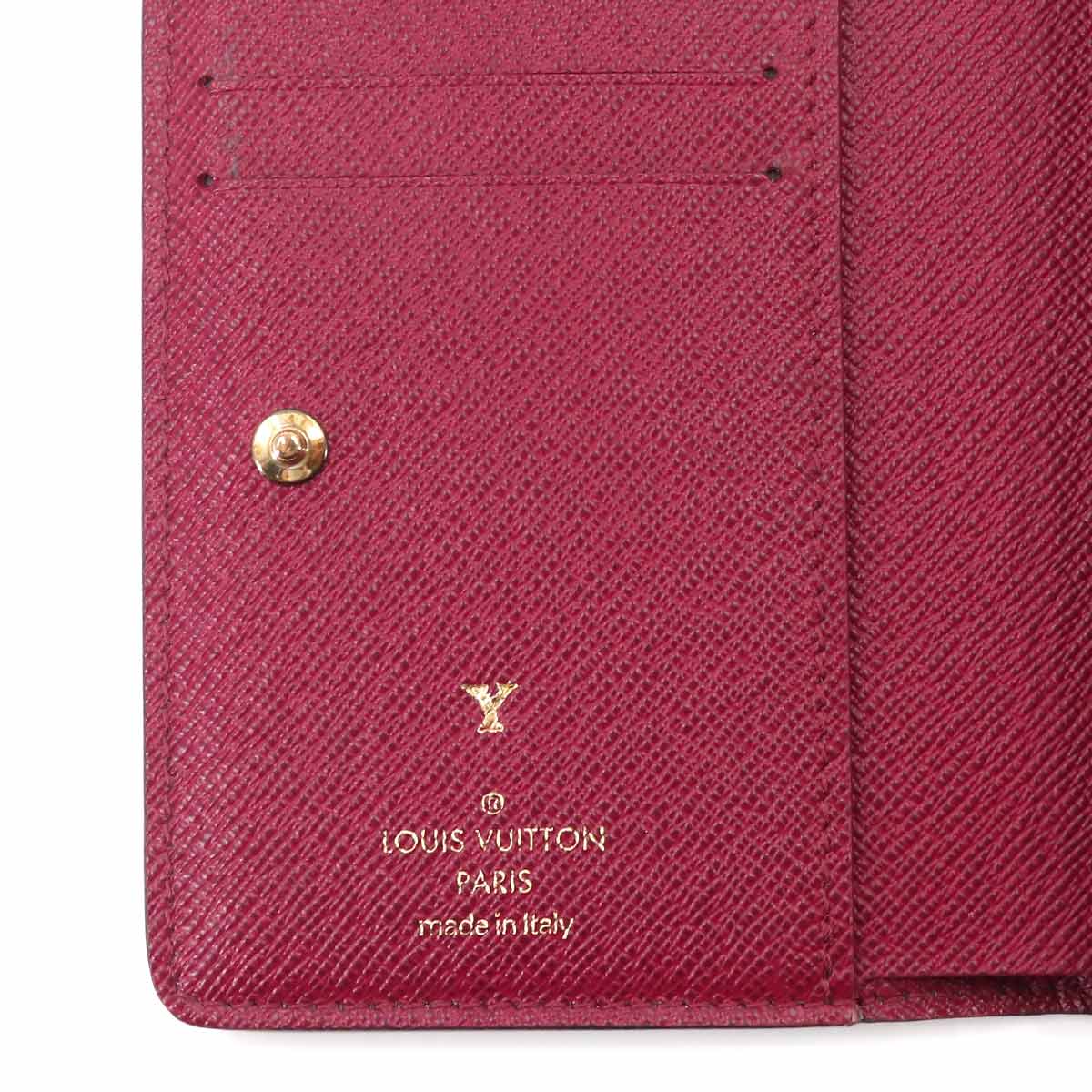 Monogram Lou Wallet Leather Brown Fuchsia M82377 Purse
