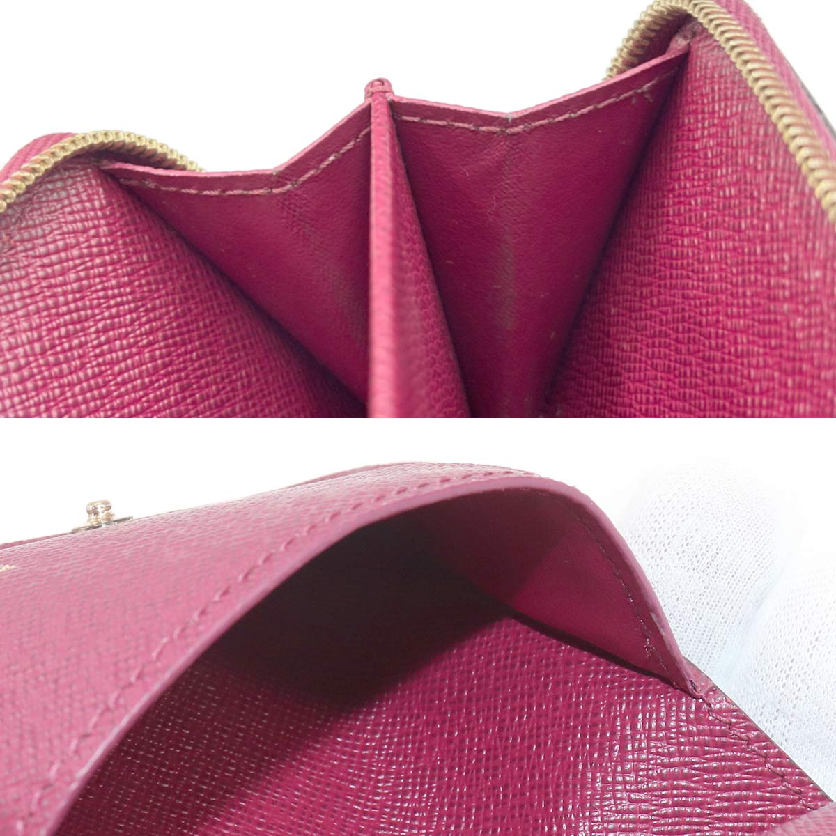 Monogram Lou Wallet Leather Brown Fuchsia M82377 Purse