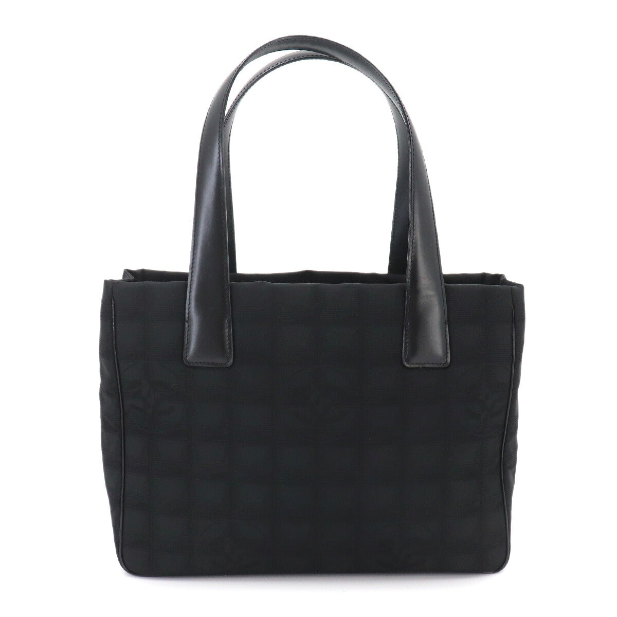 New Travel Line Tote PM Bag Nylon Jacquard Leather Black A20457
