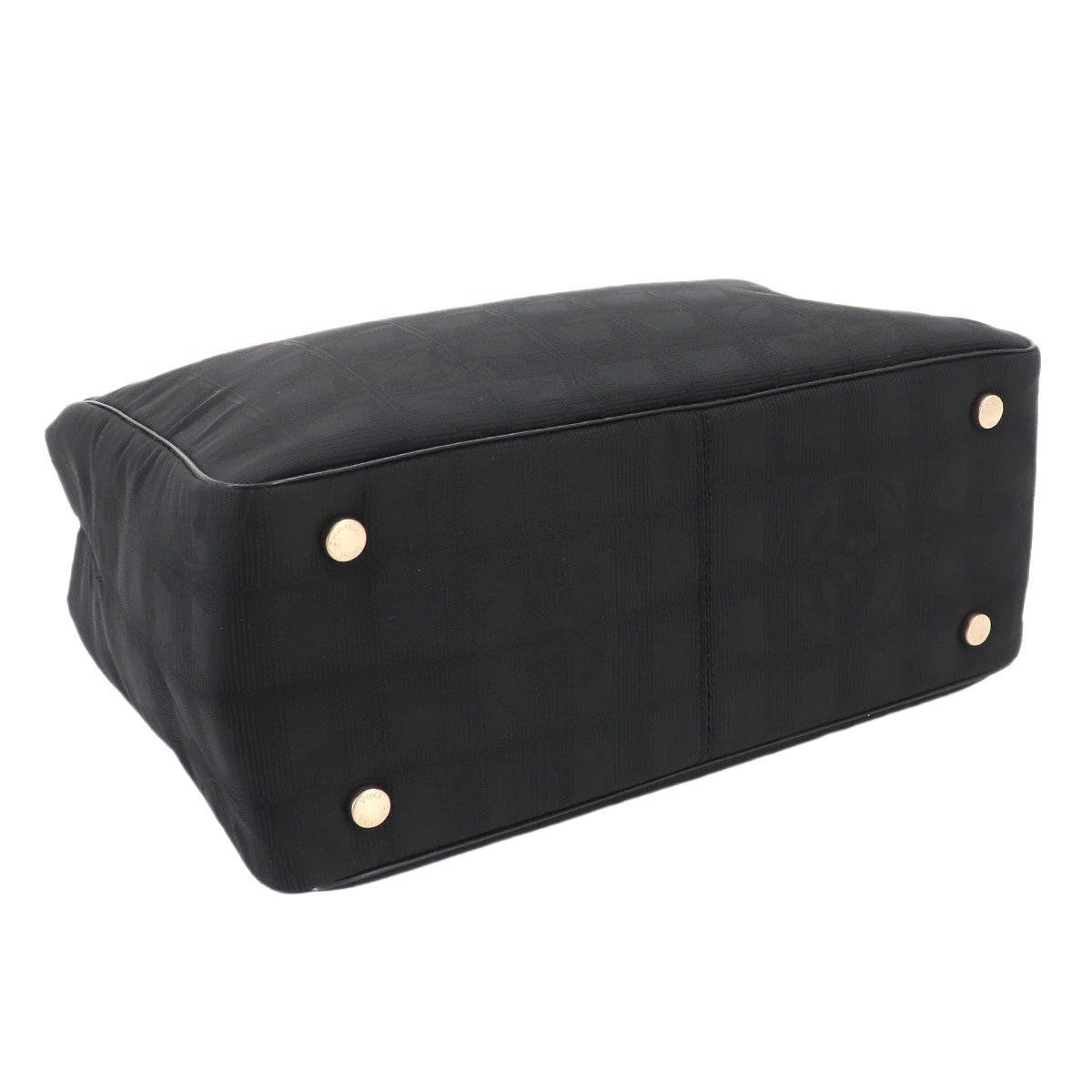 New Travel Line Tote PM Bag Nylon Jacquard Leather Black A20457