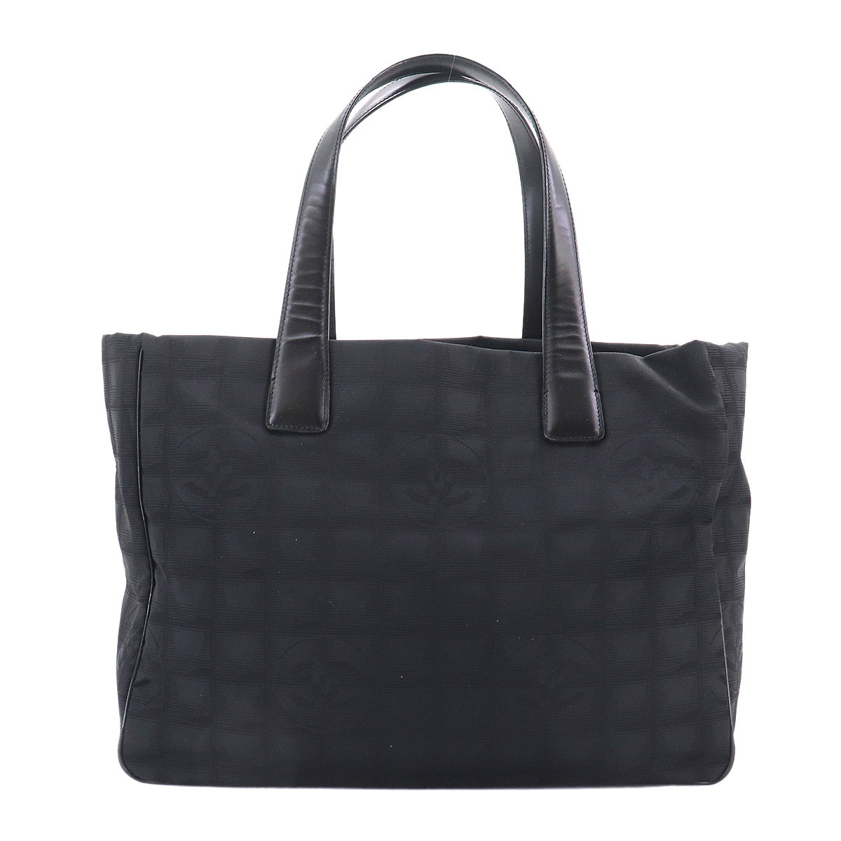 New Travel Line Tote MM Bag Nylon Jacquard Leather Black A15991