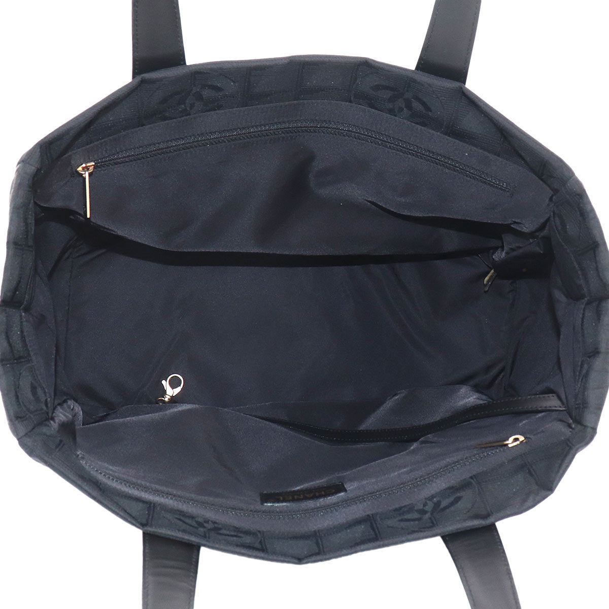 New Travel Line Tote MM Bag Nylon Jacquard Leather Black A15991