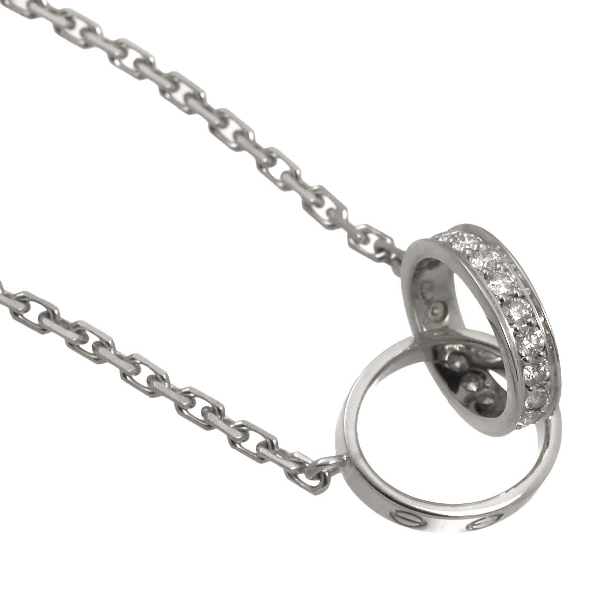Baby Love Diamond Necklace 18K K18 WG White Gold 750
