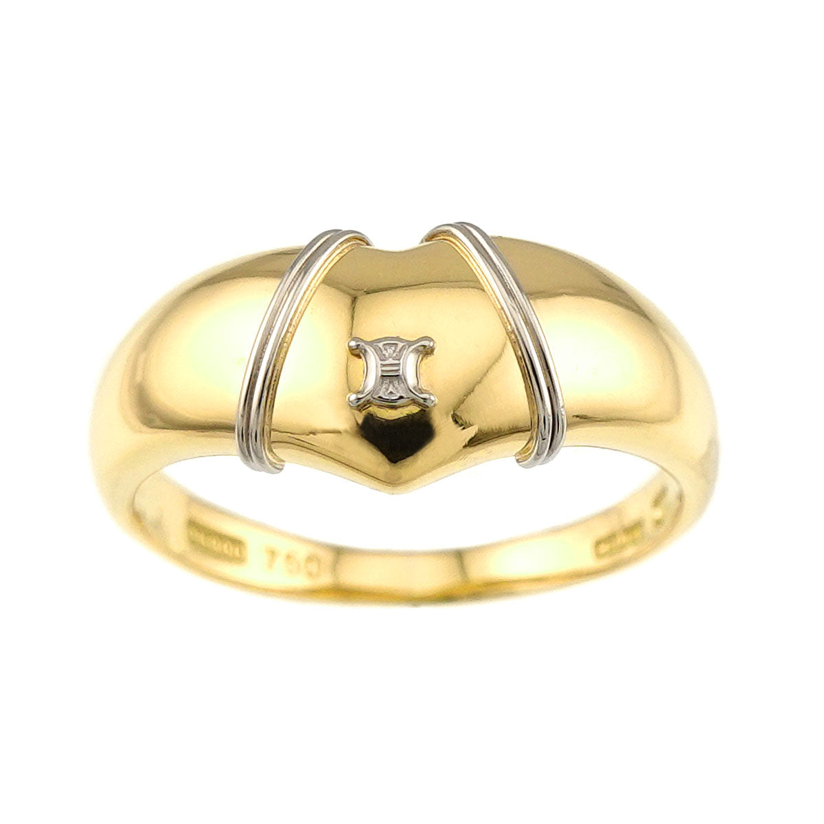 Ring 18K YG 750 Pt size7.25-7.5(US)