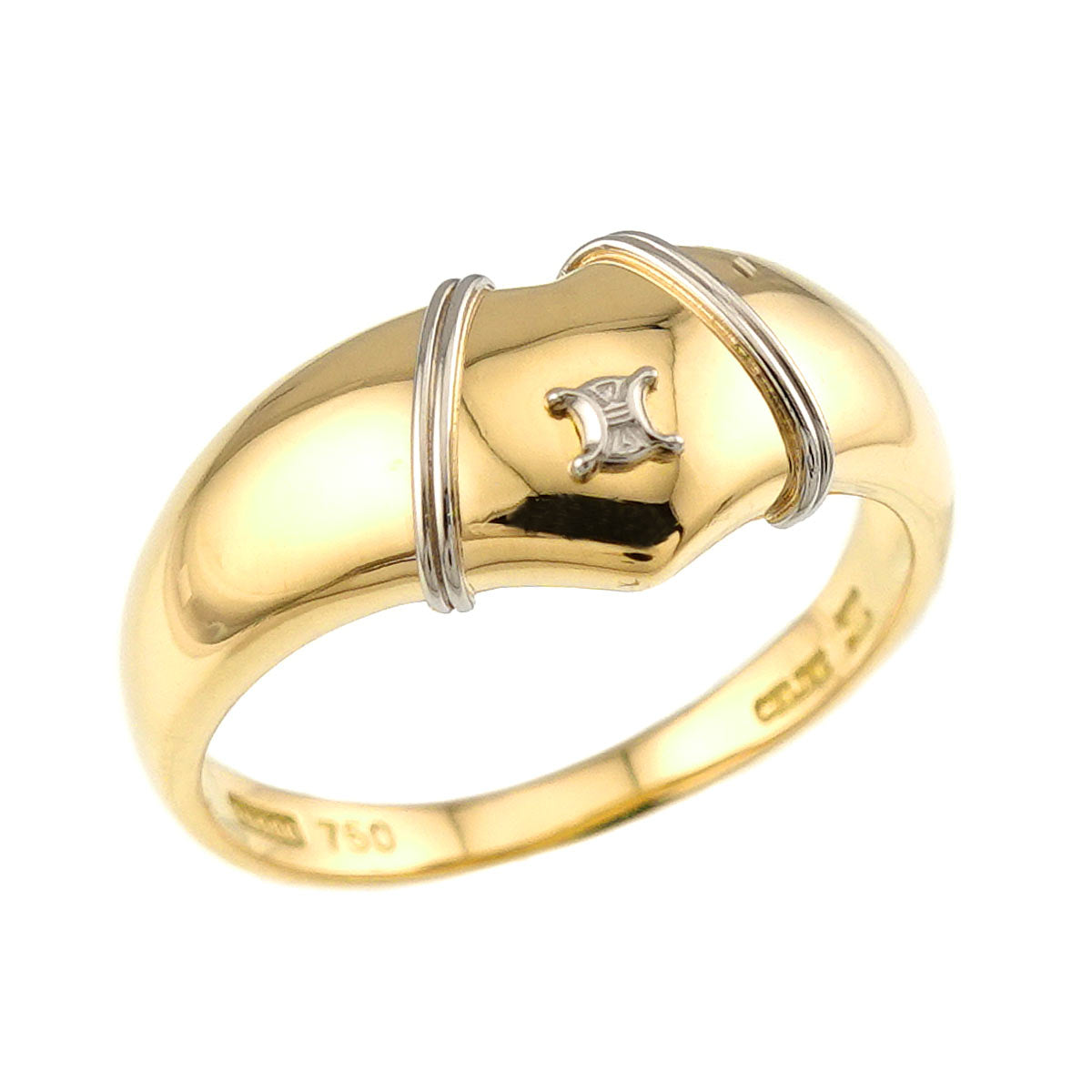 Ring 18K YG 750 Pt size7.25-7.5(US)