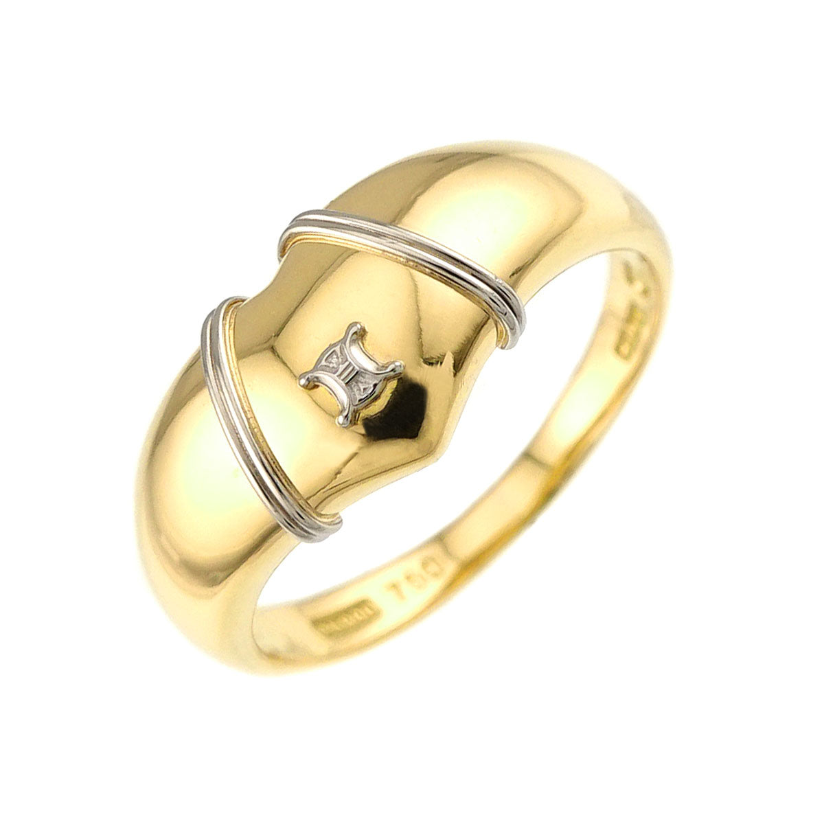 Ring 18K YG 750 Pt size7.25-7.5(US)