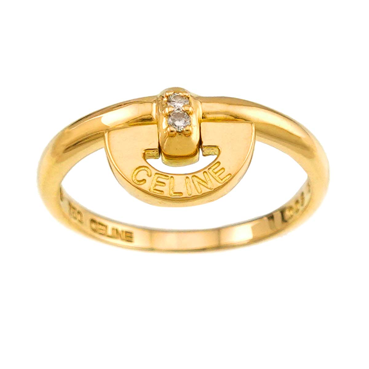 Diamond 0.03ct Ring 18K YG 750 Size7.5-7.75(US)