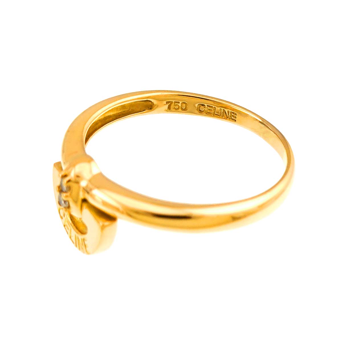 Diamond 0.03ct Ring 18K YG 750 Size7.5-7.75(US)