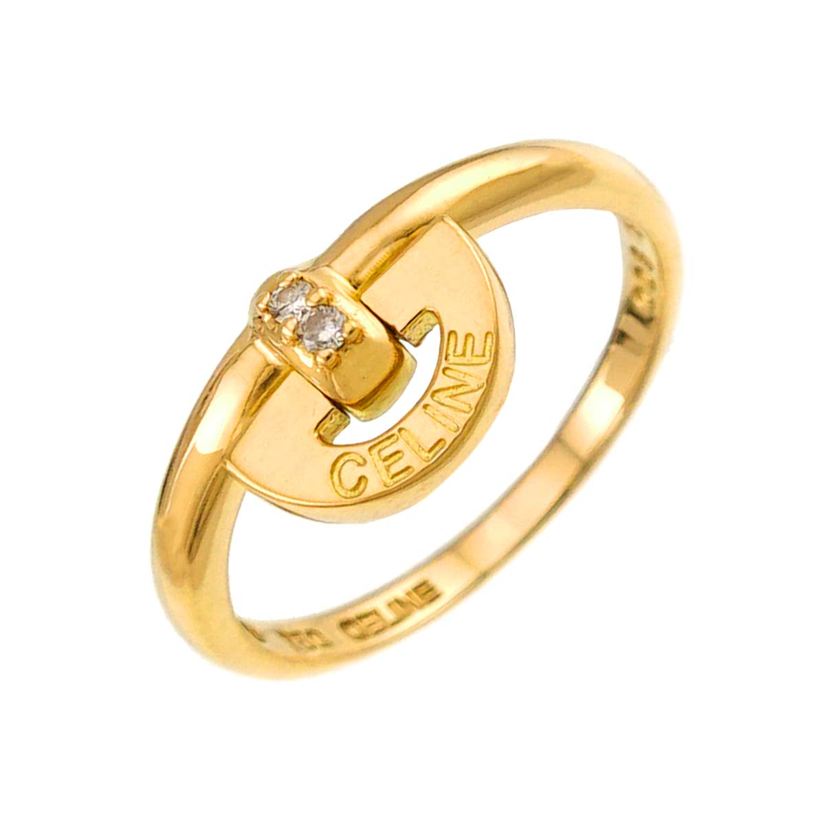 Diamond 0.03ct Ring 18K YG 750 Size7.5-7.75(US)