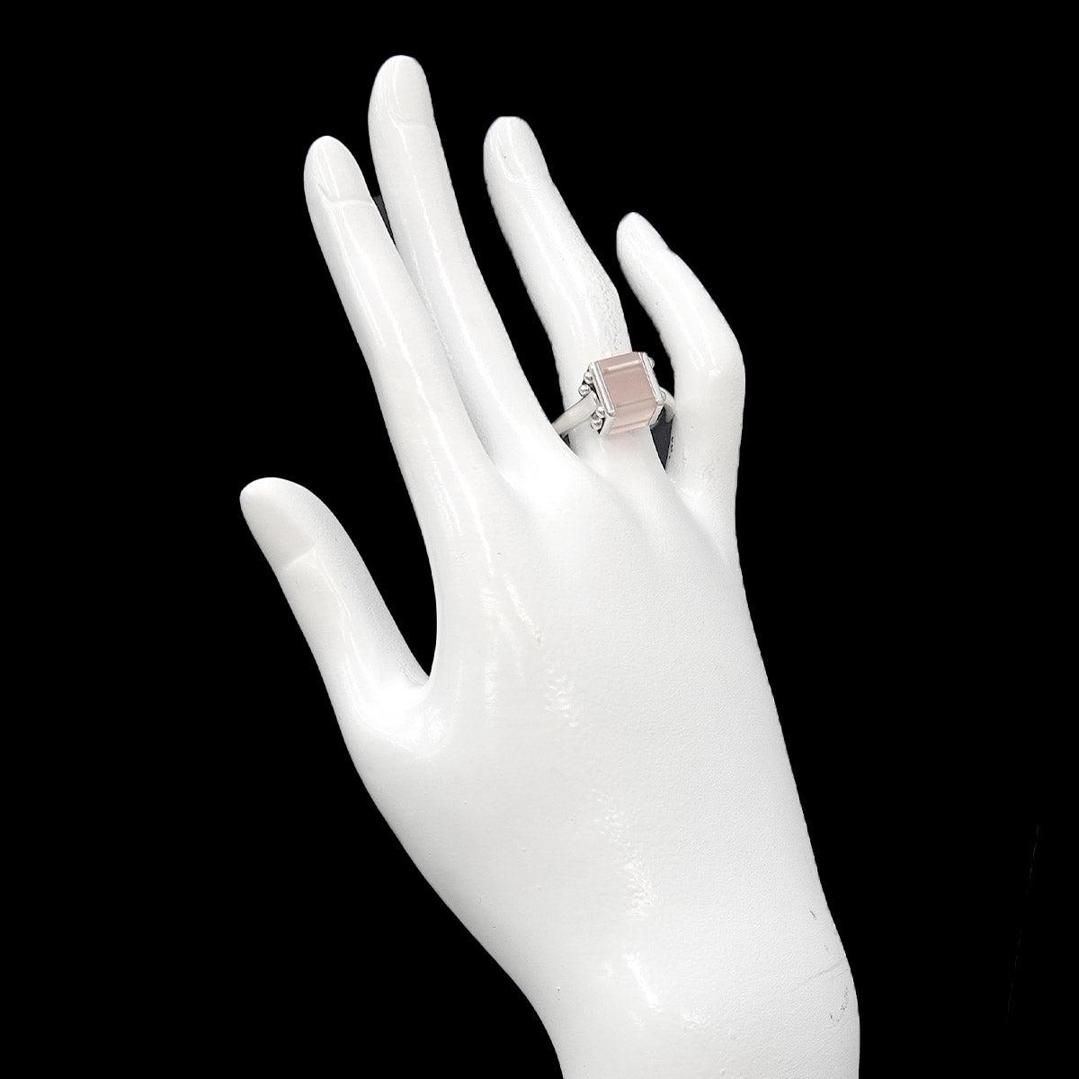 Bague Quartz Ring 18K WG 750 size53 7.25(US)