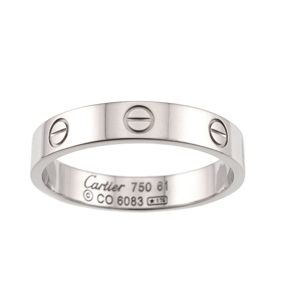 Mini Love Ring 18K White Gold 750 size61 9-9.5(US)