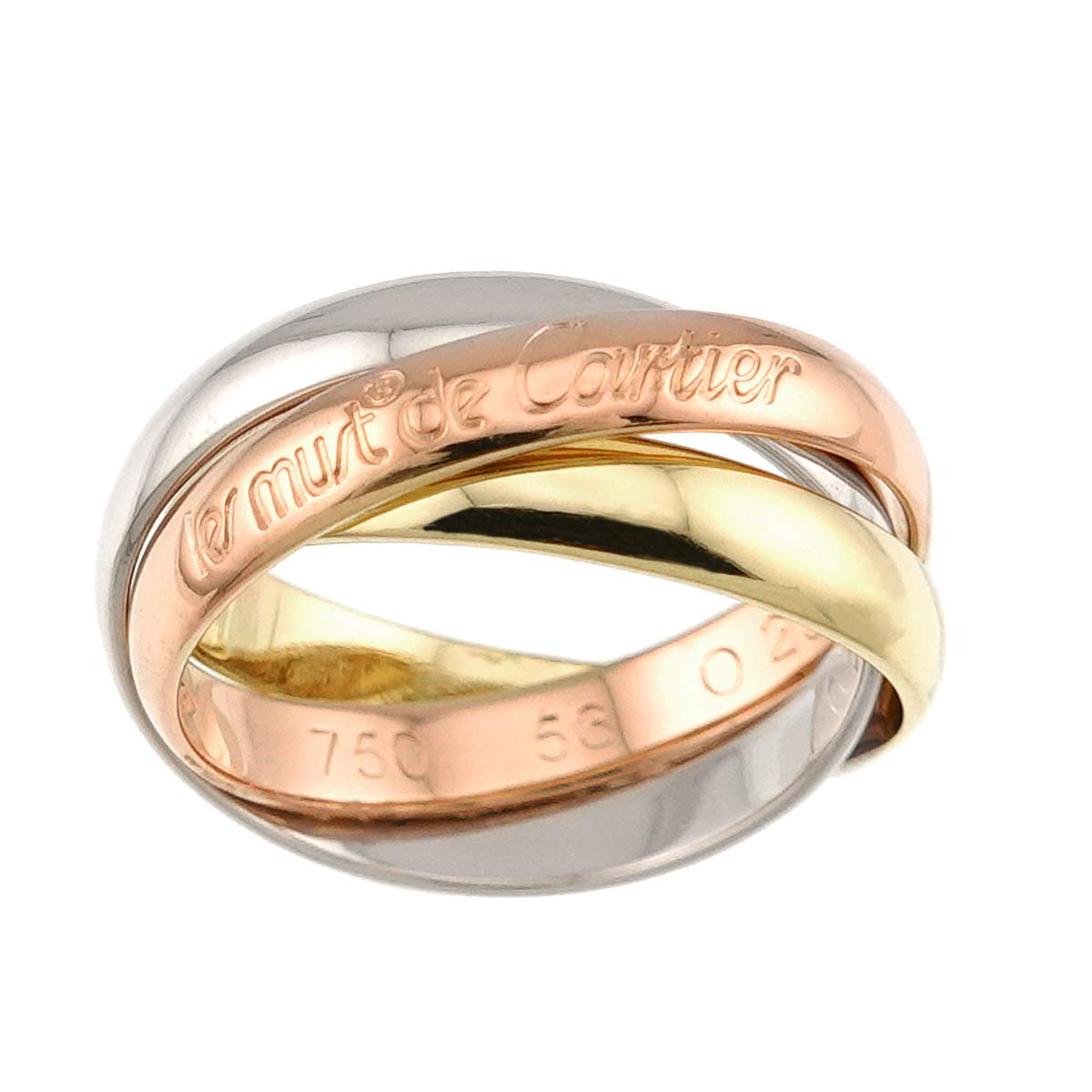 Trinity MM Ring 18K YG WG PG 750 Size53 6.25-6.5(US)