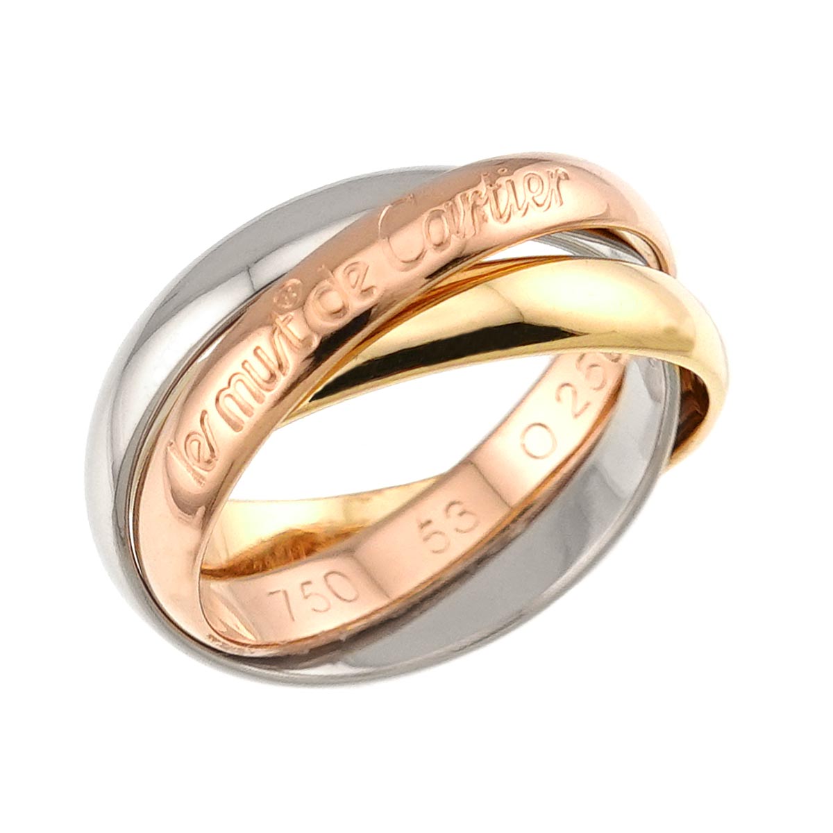 Trinity MM Ring 18K YG WG PG 750 Size53 6.25-6.5(US)
