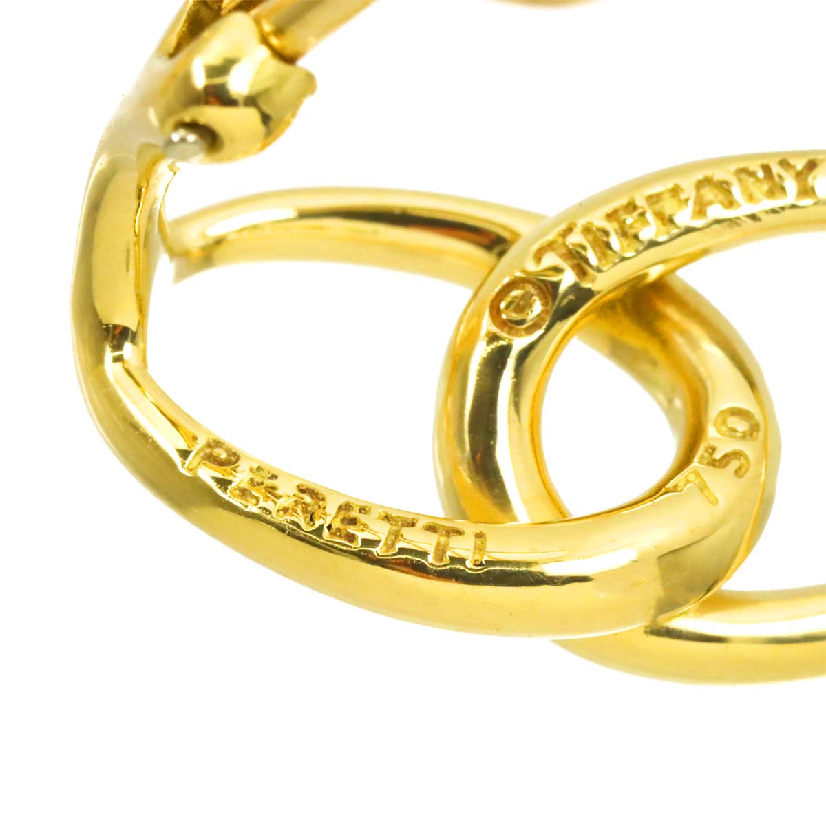 Double loop Earrings Clip on 18K Yellow Gold 750