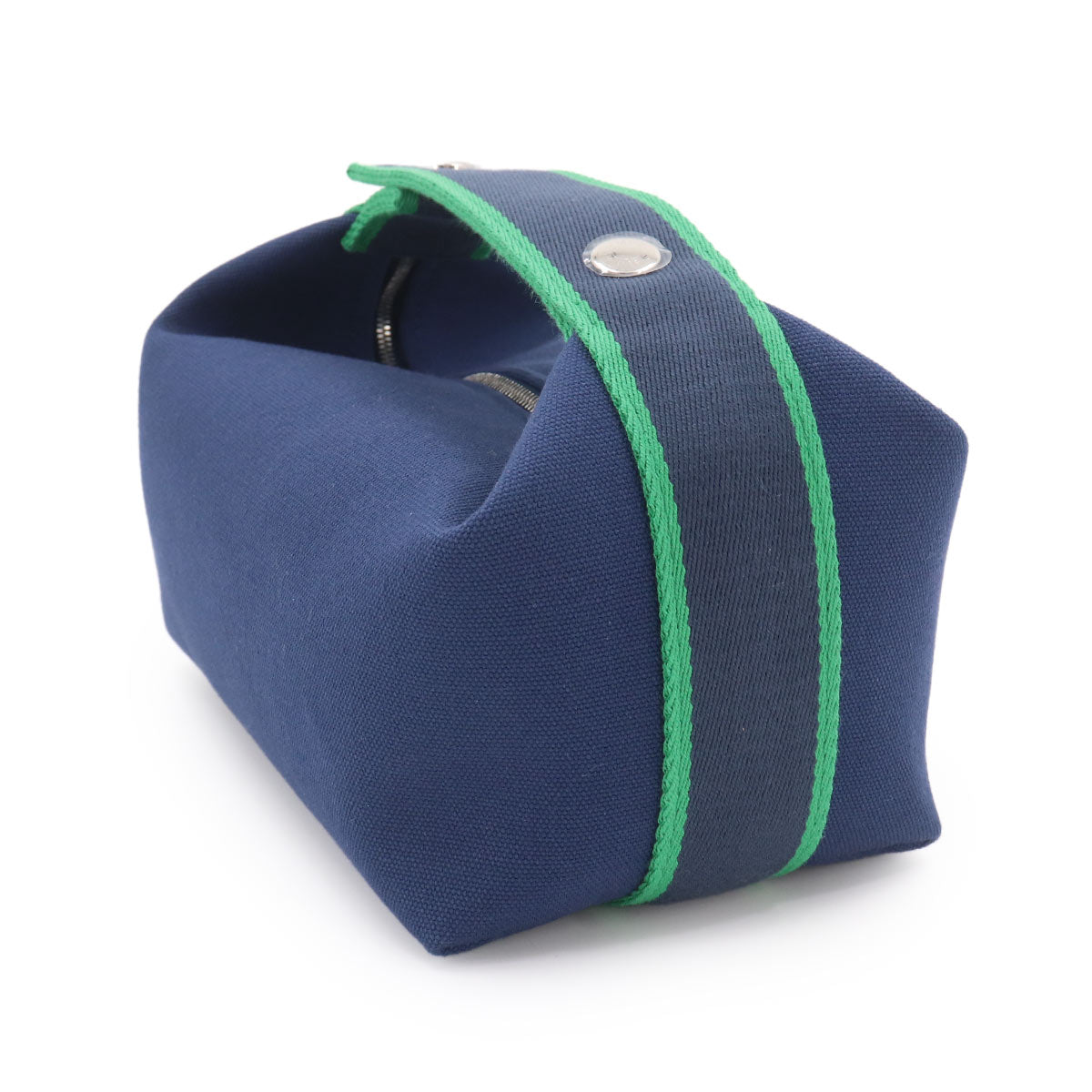 Bride a Brac PM Hand Bag Toile H Blue Marine Green Pouch