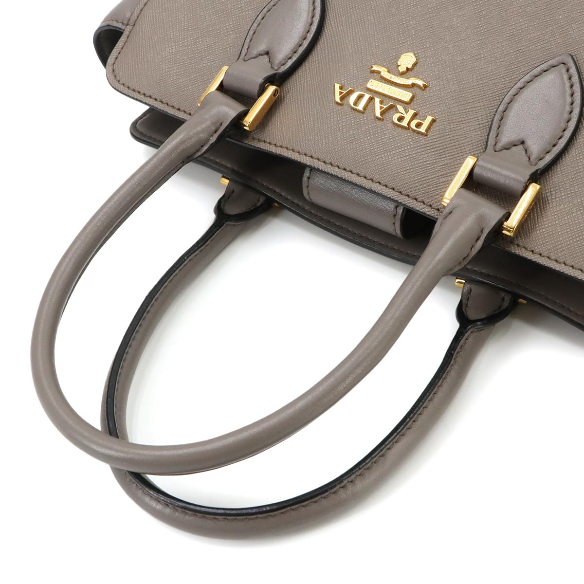 2way Hand Shoulder Bag Saffiano Leather Gray 1BA113
