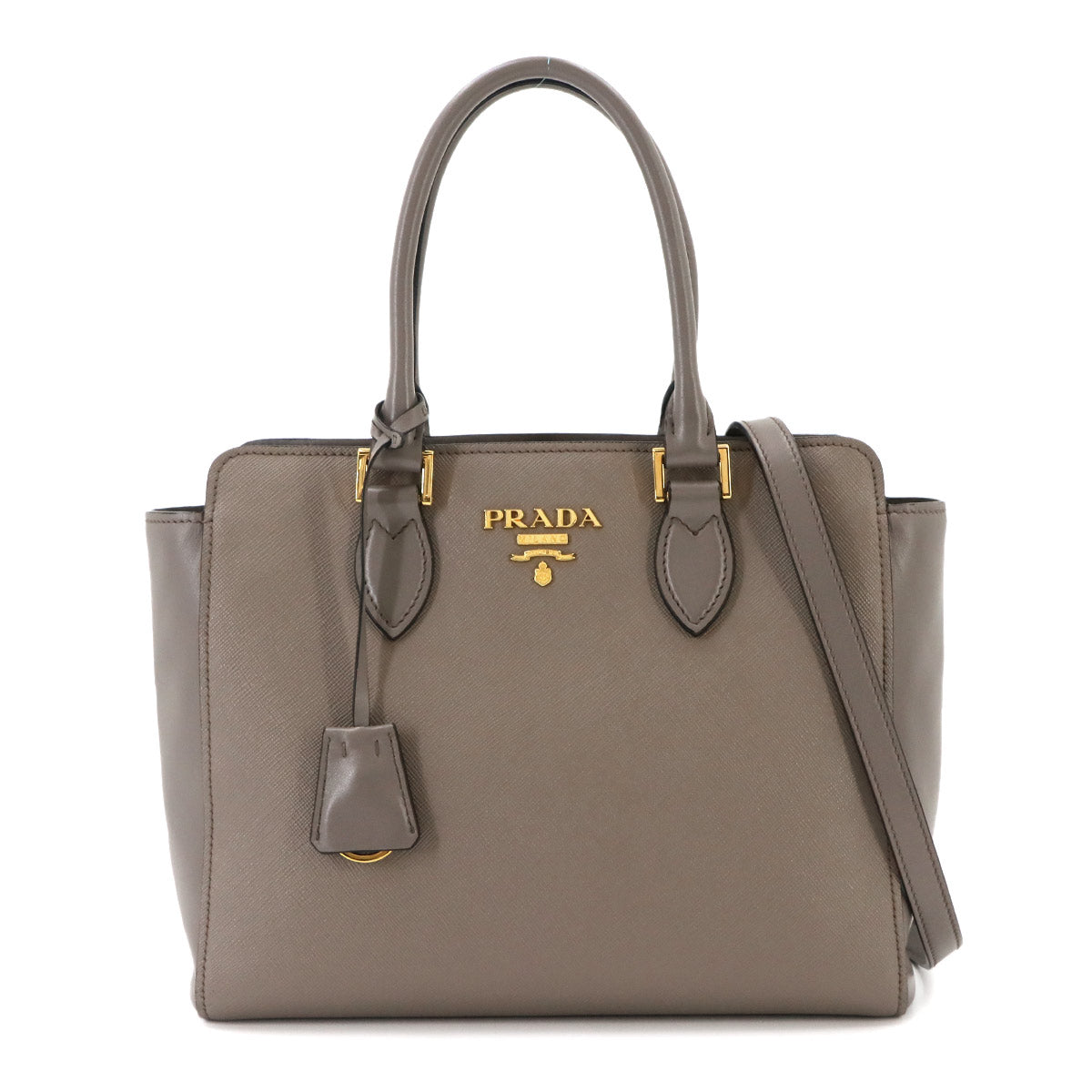2way Hand Shoulder Bag Saffiano Leather Gray 1BA113