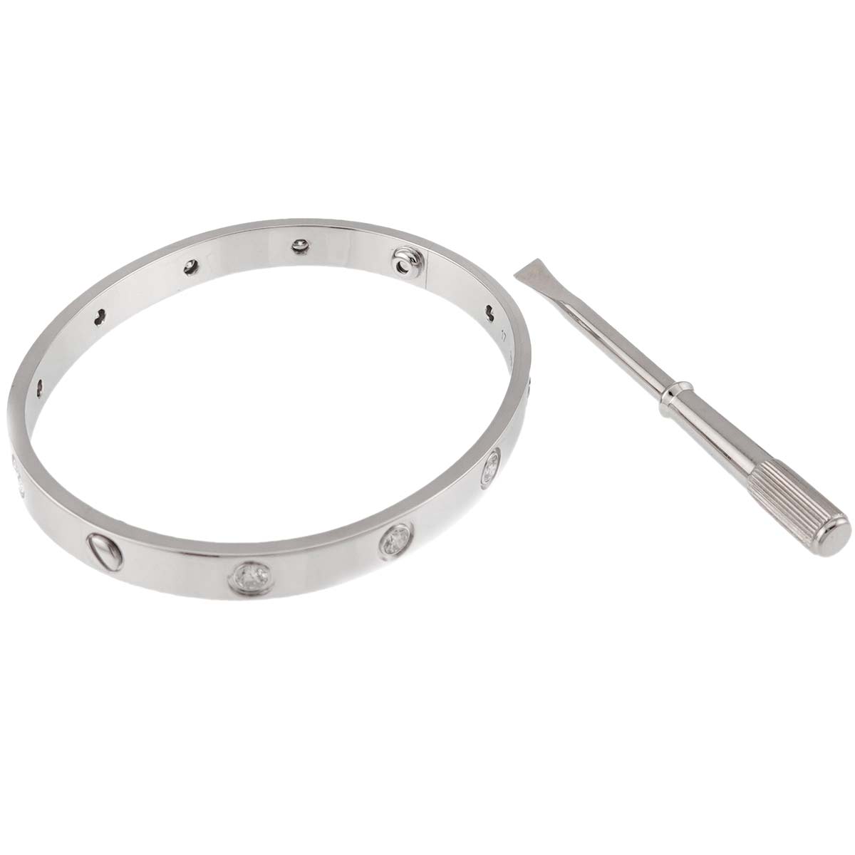 Love Bracelet Full Diamond 18K White Gold 750 Size17