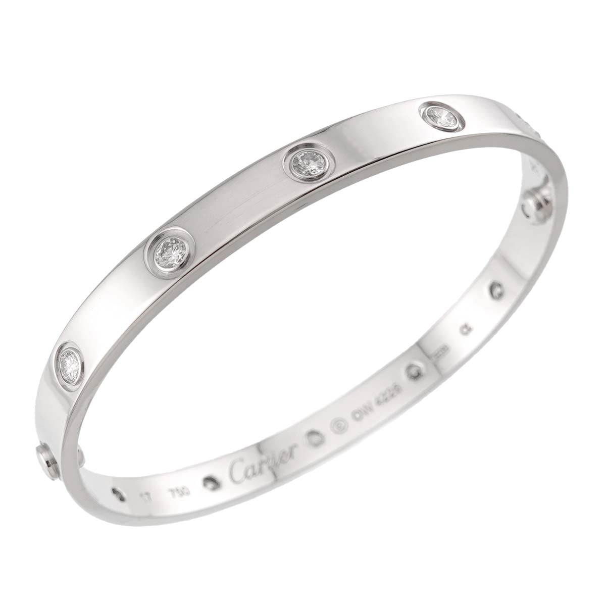 Love Bracelet Full Diamond 18K White Gold 750 Size17