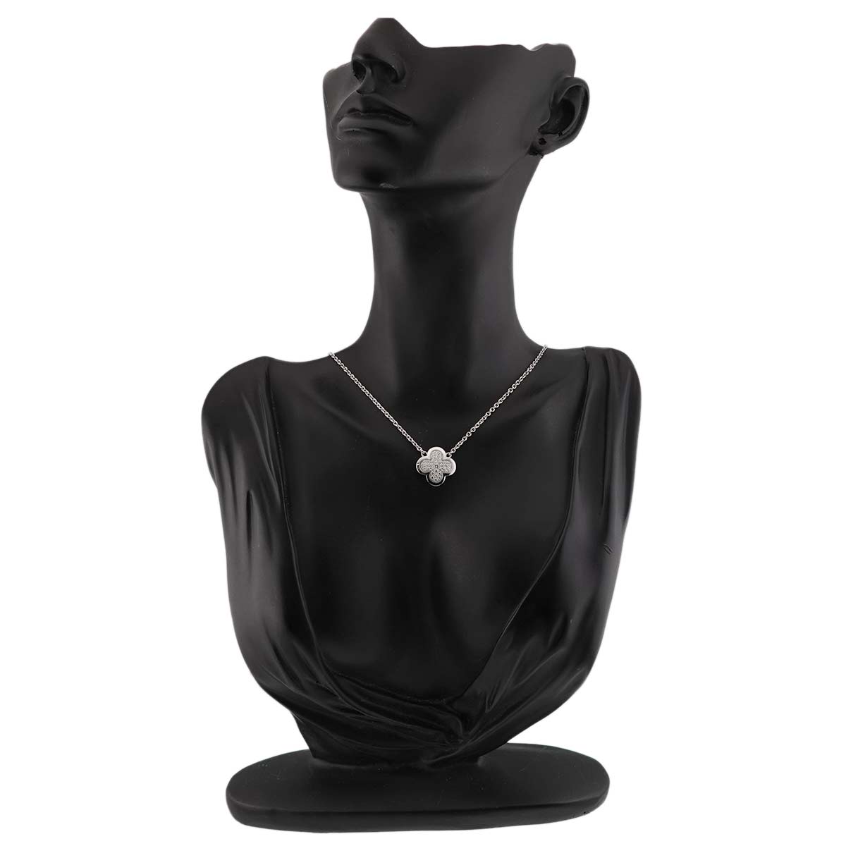 Pure Alhambra Diamond Necklace 18K White Gold 750