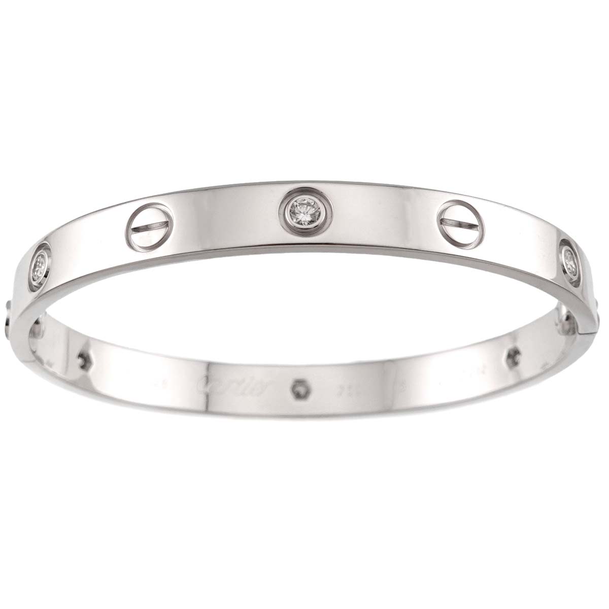 Love Bracelet Diamond 6P Bangle 18K WG 750 Size16