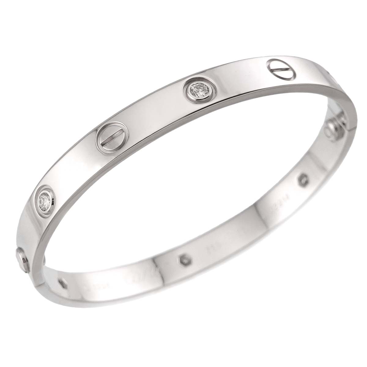 Love Bracelet Diamond 6P Bangle 18K WG 750 Size16