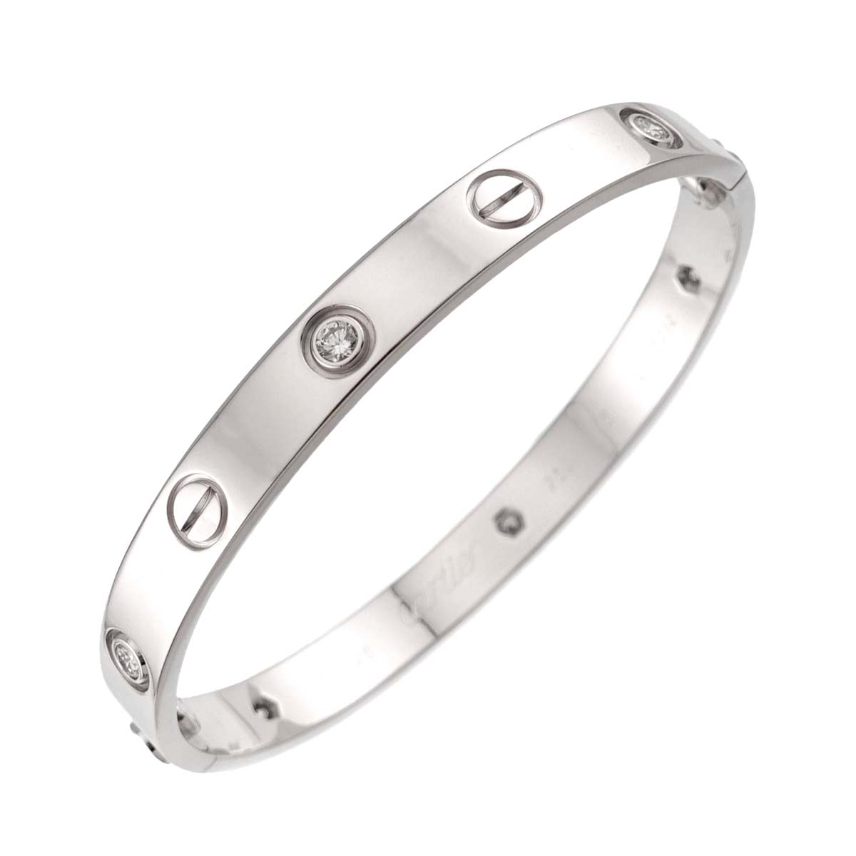 Love Bracelet Diamond 6P Bangle 18K WG 750 Size16
