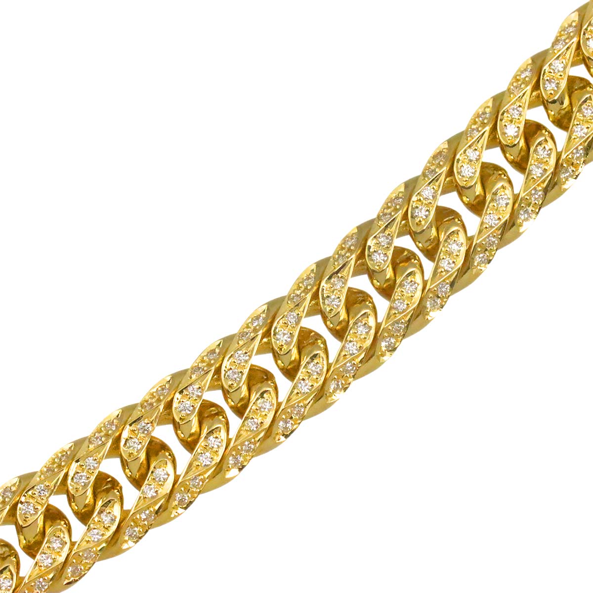 MIAMI LINK CHAIN Diamond 1.00ct Bracelet 18K Yellow Gold 750