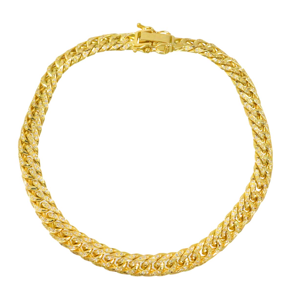 MIAMI LINK CHAIN Diamond 1.00ct Bracelet 18K Yellow Gold 750