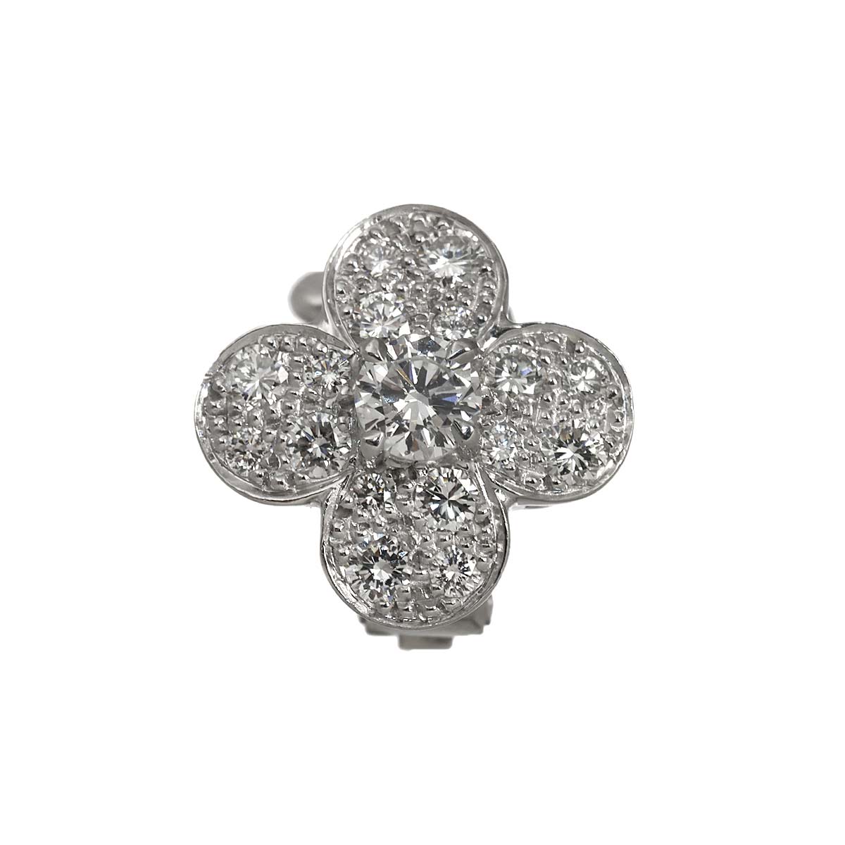 Vintage Alhambra Diamond Earring 18K WG 750 One Piece only
