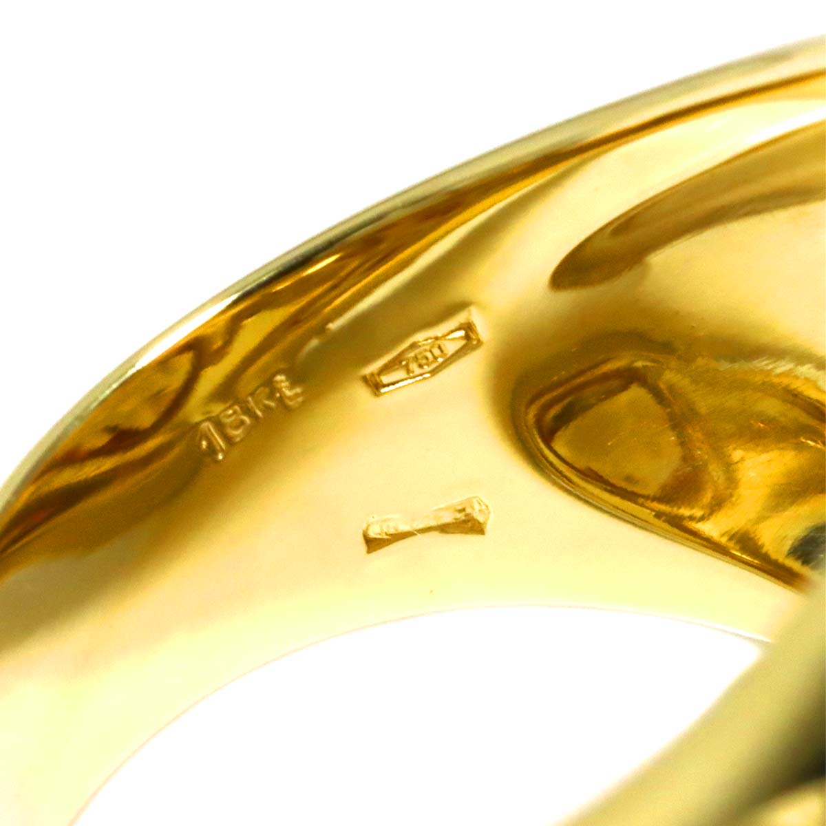 Citrine Ring 18K YG Yellow Gold 750 Size7.25(US)