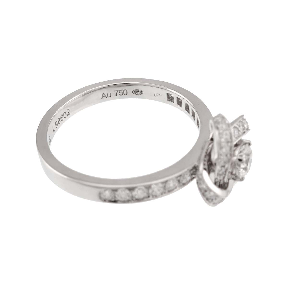 PIVOINE Diamond 0.30ct F/VVS1/3EX Ring 18K WG Size60 9(US)