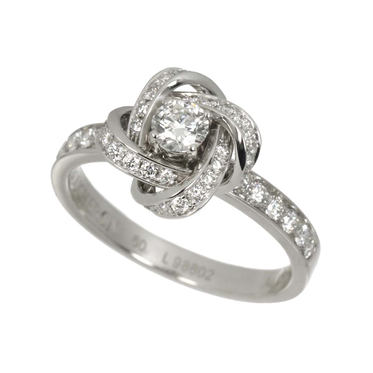 PIVOINE Diamond 0.30ct F/VVS1/3EX Ring 18K WG Size60 9(US)