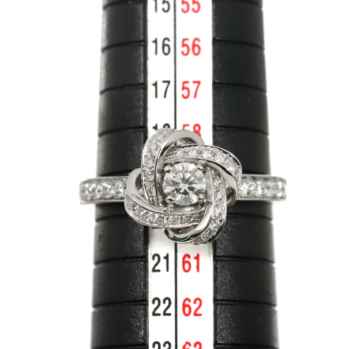 PIVOINE Diamond 0.30ct F/VVS1/3EX Ring 18K WG Size60 9(US)