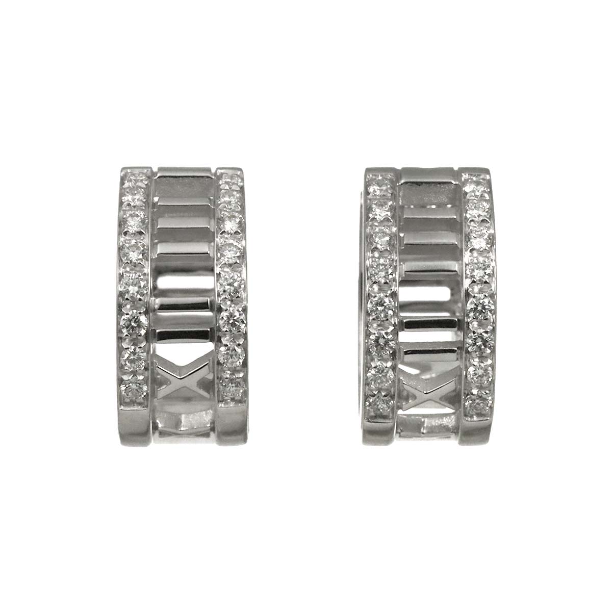 Atlas Diamond Earrings Pierced 18K White Gold 750