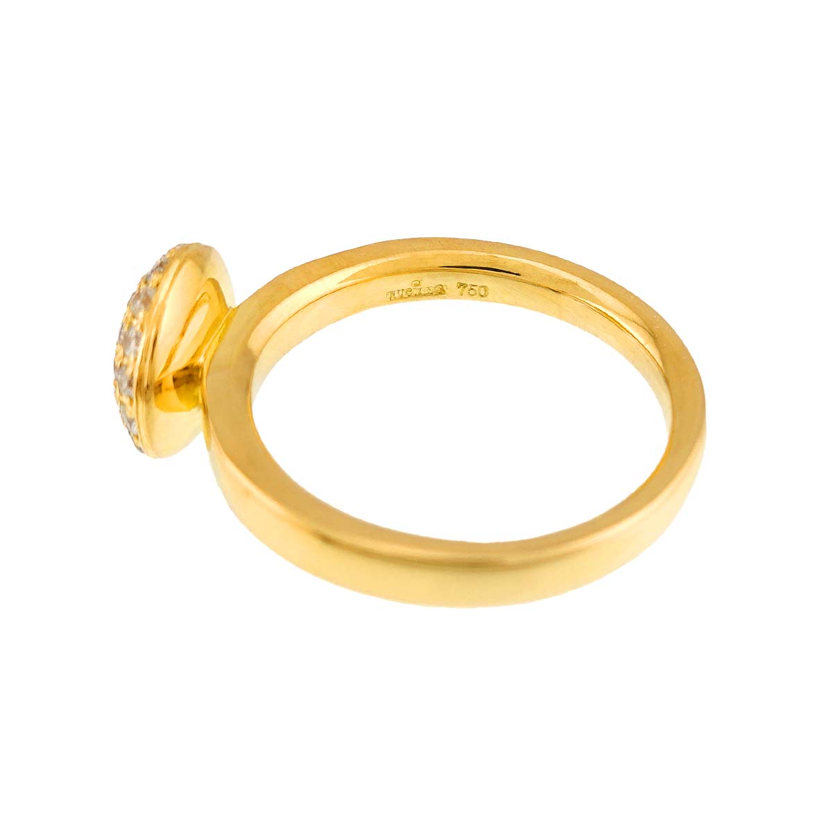 Diamond Ring 18K YG 750 Size7.5(US)