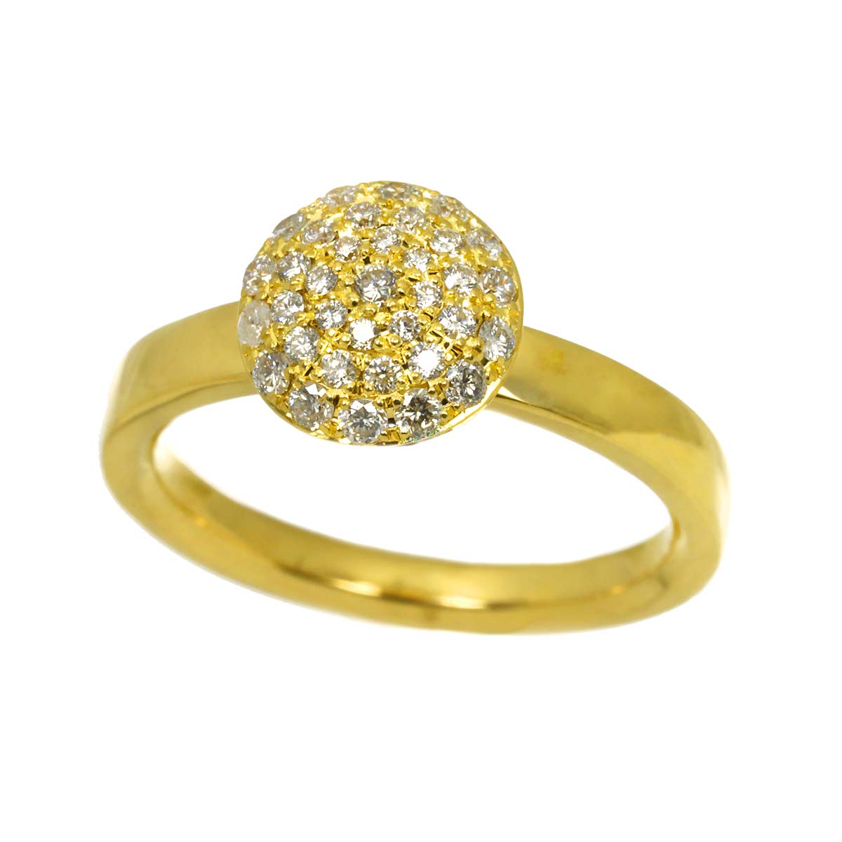 Diamond Ring 18K YG 750 Size7.5(US)