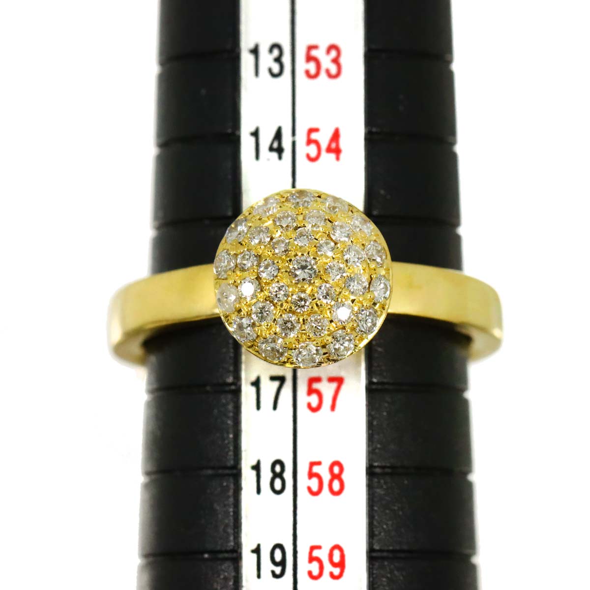 Diamond Ring 18K YG 750 Size7.5(US)