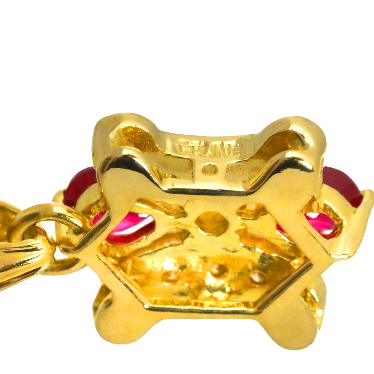Triomphe Ruby Diamond Necklace K18 Yellow Gold 750