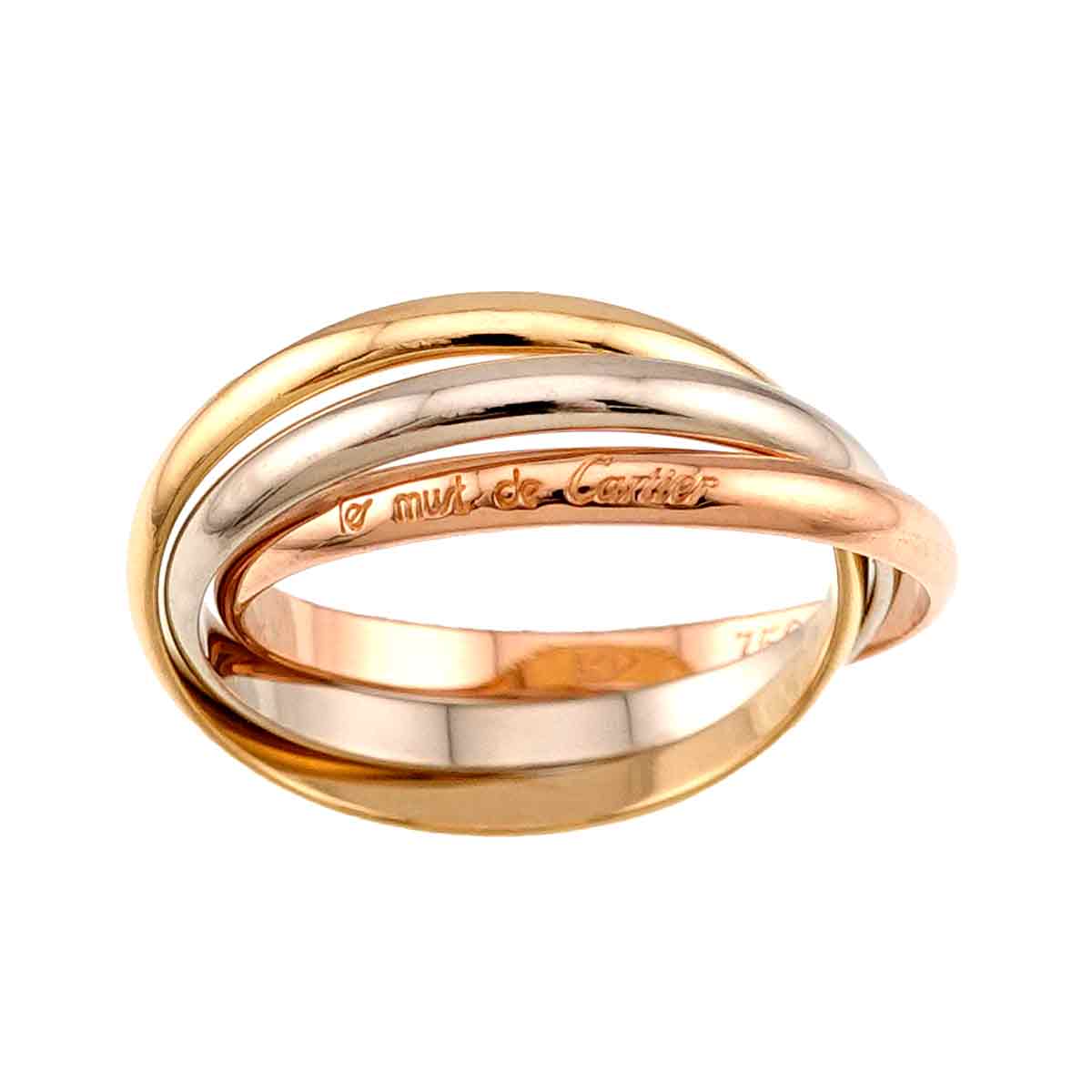 Trinity Ring 18K YG WG PG 750 Size49 4.75-5(US)