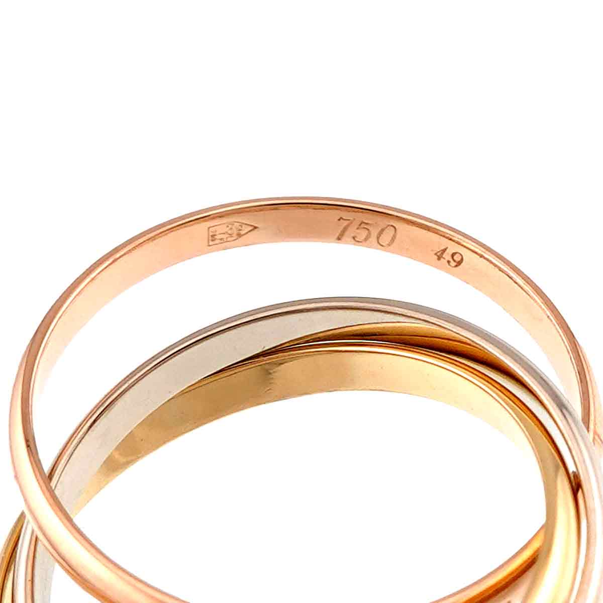 Trinity Ring 18K YG WG PG 750 Size49 4.75-5(US)